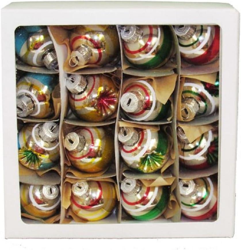 Kurt S. Adler, Inc. YAMGG0924 Kurt Adler 30mm Solid & Reflector Glass Ball Ornament Set of 16 Ornament Set