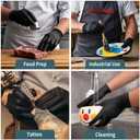 FINITEX - Black Nitrile Disposable Gloves, 5mil, Powder-free, Medical Exam Latex-Free 100 PCS For Cleaning Food Glove (Large)