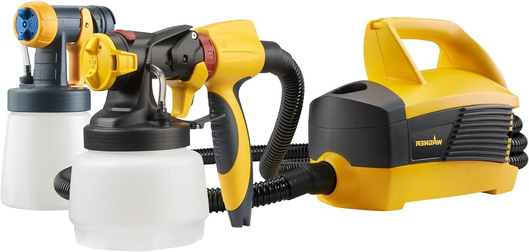 Wagner SprayTech 0529090 FLEXiO 4000 Stationary HVLP Paint and Stain Sprayer, Sprays Most Unthinned Latex, Includes Two Nozzles, iSpray Nozzle and Detail Finish Nozzle