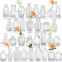 Der Rose Glass Bud Vases Set of 32 Small Clear Flower Vases for Rustic Wedding Centerpieces Table Decorations and Home Office Decor(Clear)