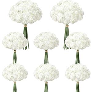 72 Pcs White Hydrangea Artificial Flowers, Round Floral Bouquet for Home Decor, Wedding, Party, and Seasonal Decoration, Realistic Fake Flowers for Centerpieces, Aisle, Table Arrangements