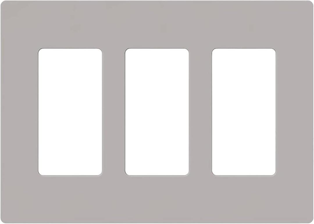 Lutron Claro Light Switch Cover Plate, 3 Gang Wallplate, for Decorator Light Switches, Rocker Light Switch Cover, Outlet Cover, Screwless Switch Plate Cover, Gloss, CW-3-GR, Gray (1 Pack)