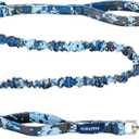 AUROTH Heavy Duty Dog Leash - Bungee, No Pull for Shock Absorption, Blue Camo, 6FT, 2 Padded Handles
