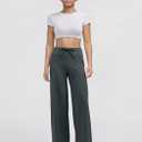 AJISAI Womens Wide Leg Sweatpants High Waist Drawstring Comfy Yoga Pants with Pockets for Casual Work Workout Petite/Regular (Black, S)