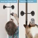 2 Pack Barn Door Latch Lock 3" Black Hook and Eye Latch with Screws, Rust-Resistant Metal Gate Latch for Window, Cabin Hooks, Sliding Door, Bathroom, Bedroom