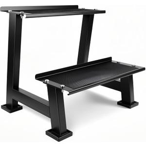 Kettlebell Storage Rack with Anti-Slip Pads, 2-Tier Weight Racks, Kettlebell Stand, Dumbbell and Kettlebell Rack for Home Gym Use