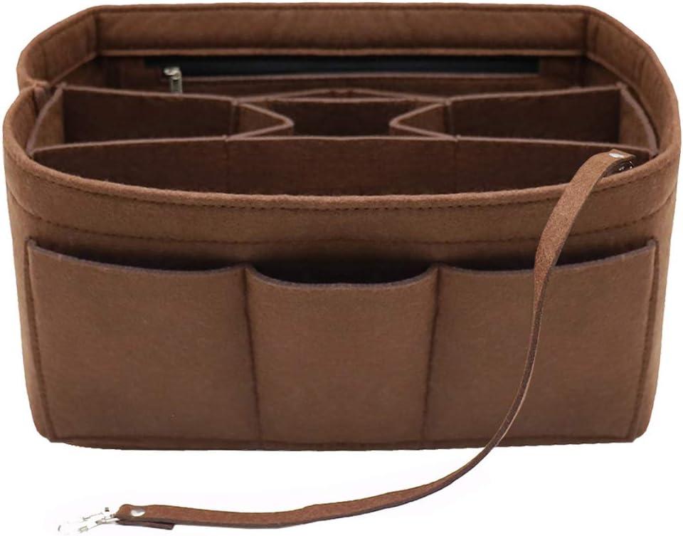 LEXSION Felt Insert Bag Organizer Bag In Bag For Handbag Purse Organizer Fits Speedy Neverful (Small, Brown)