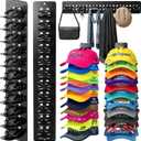 2 x EIMMBD 2 Pack Hat Organizer for Baseball Caps, Detachable DIY Hat Holder Hat Rack Hold up to 22 Hats, Cap Holder Hat Hangers for Wall Closet Door Bedroom(Black)