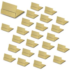 Gold Table Number Holders, 24-Pack Metal Place Card Stands & Picture Holders with Storage Box - Ideal for Weddings, Anniversaries, and Parties