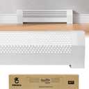 Original 4FT Baseboard Heater Covers with End Caps, Easy Free Base Pro Series Galvanized Steel Slip-On Baseboard Radiator Covers Replacement for Hydronic Hot-Water Systems