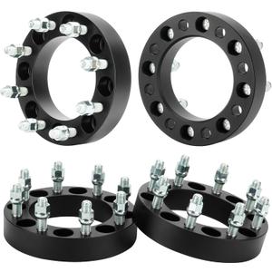 Youxmoto 4PCS 8x6.5 2'' Wheel Spacers Fit for Dodge Ram 2500 3500 1994-2010, Fit for Ford F250 F350 1975-1997, 130mm Hub Bore Wheel Adapters with 9/16"-18 Studs