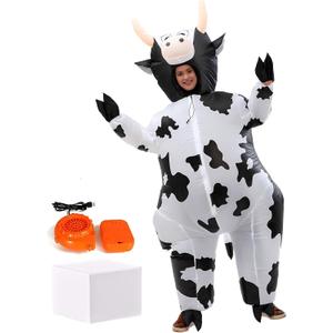 Inflatable Costume Kids 4'3''-4'11'' Funny Halloween Costumes Animal Blow up Costume for Party, Event (Black)