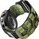 MOFREE Compatible with Samsung Galaxy Watch 8 Classic 46mm/Galaxy Watch 8 40mm 44mm,Rugged Nylon Woven Loop Sport Adjustable Strap Replacement Wristband for Samsung Galaxy Watch 8 Bands for Men Green
