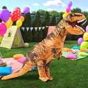 8 Colour Halloween Inflatable Dinosaur Costume Adult Fancy Dinosaur Suit Blow up Trex Costume (Orange, L)