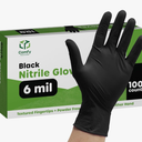Comfy Package Black Nitrile HEAVY DUTY 6 Mil. Chemical Resistance, Latex & Powder Free, Textured Fingertips Disposable Gloves
Size:L