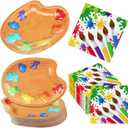 Poen 100 Pcs Art Birthday Party Supplies, Painting Party Tableware Decorations Colorful Artist Paint Splatter Paper Dessert Plates Art Plates and Napkins for Paint Birthday Art Party, Serves 50