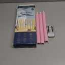 Pink Flameless Taper Candles with Remote, Real Wax Battery Operated LED Candles with 3D Flickering Flame, 9.6" Realistic Dripless Candlesticks for Valentine's Day Decor, Proposal Wedding, 3 Pack