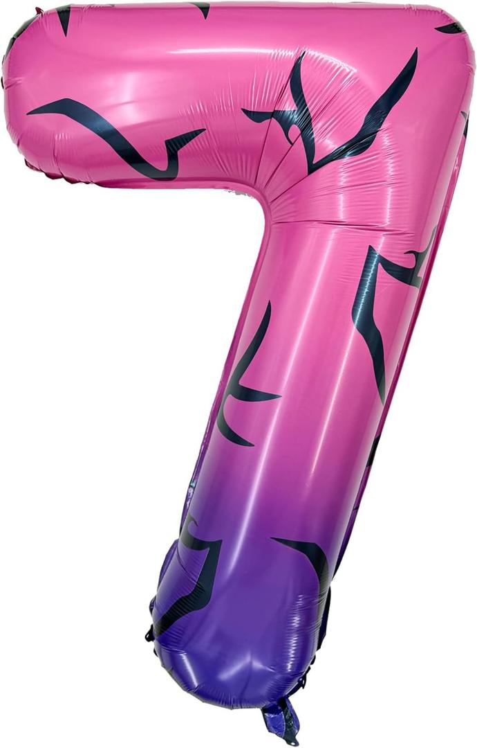 40-inch Number 6 Balloons, suitable for K-pop themed tattoo designs, large number foil balloons, perfect for K-pop themed parties, anniversary celebrations and birthday parties. (Colorful, 7)