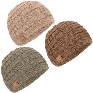 Baby Beanies for Boys, Girls - Stretchy Knit Baby Hats, Cute Newborn & Toddler Winter Hat, Soft & Warm Infant Beanie 6-36 Months (Dune, M).4 sets 12 pcs