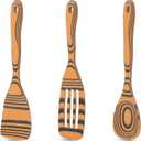 Dishwasher Safe Handcraft Wooden Spoons for Cooking-3PCS Sturdy Wooden Spoons Set, Wooden Kitchen Utensil Set for Nonstick Cookware, Heat Resistant