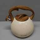 BELANKO 2.7 Quart Tea Kettle for Stovetops - Food Grade Stainless Steel Teapot with Loud Whistle, Cool-Touch Wood Pattern Handle, Rust-Resistant Whistling Kettle - Starry Cream