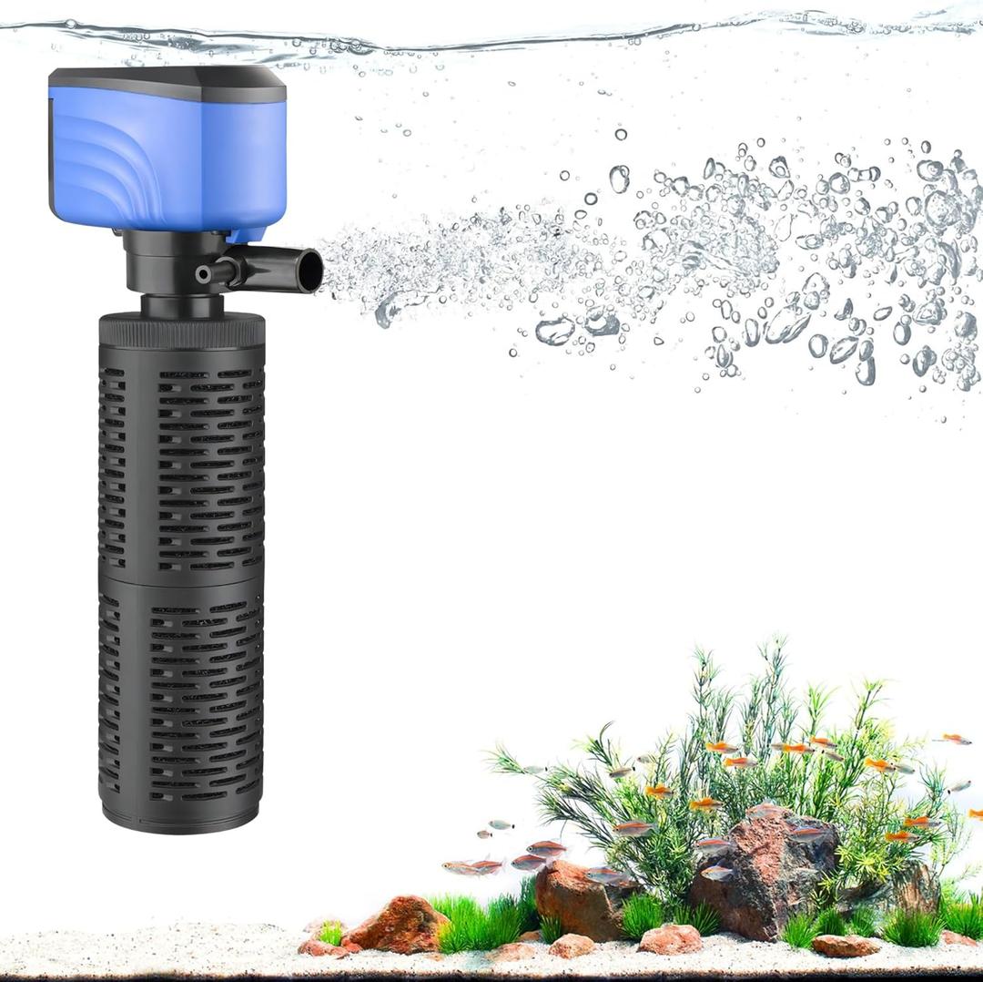 50-150 Gallon Submersible Aquarium Filter, Internel Fish Tank Filters for Large Tanks, Whisper Turtle Tank Filter for Small Pond, Saltwater & Freshwater