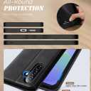 for Samsung Galaxy A36 Case Flip Leather Cover with Hinge Protection, Slim Thin Magnetic Wallet Case [Card Holder], Shockproof Full-Body Protective for Samsung A36 5G Phone Case (Black)