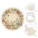 FMFUNCTEX 8ft Round Washable Beige Boho Scalloped Area Rug for Living Room