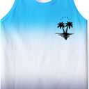 RAISEVERN Mens Tank Tops Summer Sleeveless Tee Cool Workout T-Shirts Beach Novelty Undershirts (XX-Large, Blue Grey)