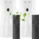 2-Pack Automatic Air Freshener Spray Dispenser with Remote Control,Wall Mounted/Free Standing for Commercial Use,Multiple Time Scent/Mist Release Settings for Room/Restroom (White, Standard)