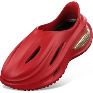 Arch Support Clogs for Men Women, Closed Toe EVA Foam Clogs Non-Slip (Red, M)