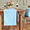 FOLINS&HOME Baby Blue Table Runner 36 Inches Long - Decorative Waterproof Runner Table Cloth, Washable & Reusable Table Runners for Dining, Wedding, Party, Kitchen & Everyday Decor, 12x36 Inch