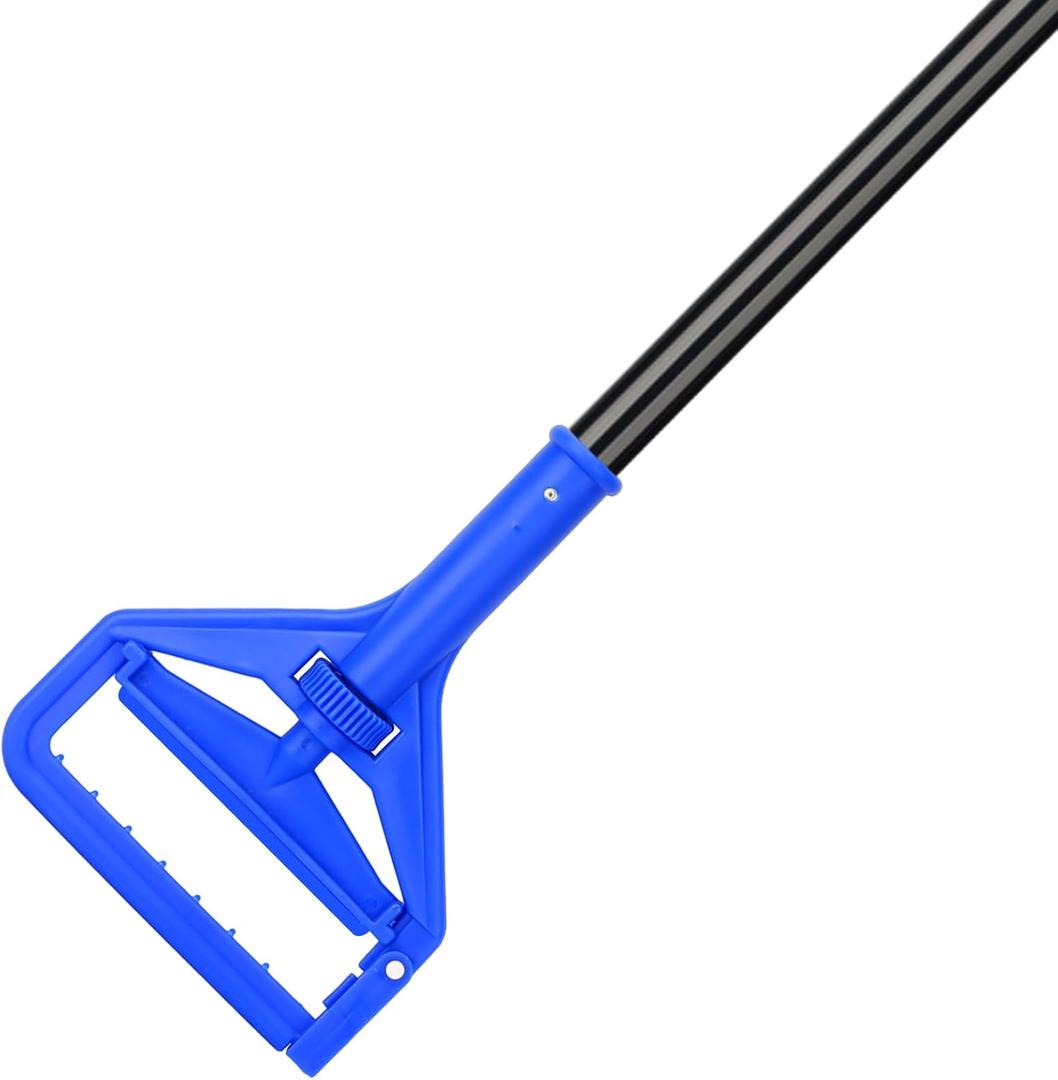 KeFanta 60 Inch Mop Handle Commercial Heavy Duty,Industrial Metal Mop Stick Replacement Quick Change,Wet Mops Head Replacement Holder for Floor Cleaning (1 Pack, Blue)