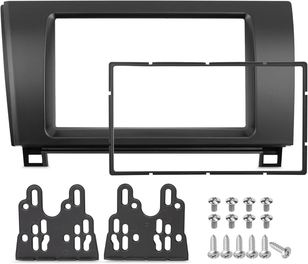 NuIth Matt Double DIN Radio Dash Kits for Toyota 2007-2013 Tundra/2008-2022 Sequoia, Double Din Mount Housing Bracket Installation Trim Bezel Kit Installation Aftermarket Stereo (Dash Kit)