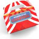 Tytroy 12 Pack Carnival Themed Cardboard Paper Treat Boxes Gable Party Favor Bags Birthday Party Event (12pc), Pack of 2