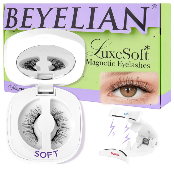 BEYELIAN Magnetic Eyelashes with Applicator Kit, Reusable Natural Look False Lashes, No Glue Needed Soft Magnetic Lashes for Eye MAGICYT40 (Lightweight & Comfortable)