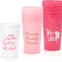 Tuitessine 12-Pack Disco Cowgirl Bachelorette Party Cups Reusable Girls Trip Stadium Plastic Cup Cute Drinking Cups for Western Bridal Shower Party Supplies Wedding Engagement Favor(22 oz)