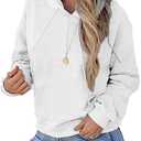 ZUNQKG Womens Casual Hoodies Pullover Long Sleeve Loose Fall Trendy Lightweight Sweatshirt with Pocket, Size L
