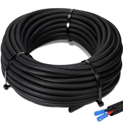 Sasylvia 2" x 30 ft Split Wire Loom Tubing Automotive Wire Loom Assortment Split Cable Sleeves Bulk Flexible Electrical Conduit Protective Kit