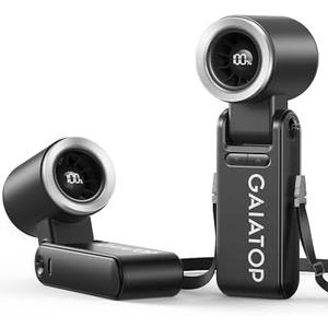 Gaiatop Portable Handheld Mini Fan, 21 Working Hours 6 Speeds, Rechargeable Battery Operated, 180° Foldable with LED Display, Small Desk Personal Fan for Women Gifts Travel, Working- Black