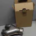 Vurkcy 3 inch Exhaust Y Pipe, 3" Single to 2.5" Dual Exhaust Adapter Connector, 10" Overall Length, Universal 3 Inch Y Tail Pipe, Weld-on, Silvery