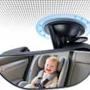 GES Rear View Mirror - 360 Degree Adjustable, Strengthen Suction Cup for Car - 5.9 x 2.2Inch - Black