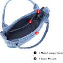 AOCINA Denim Purse Jean Tote Bag for Women Crossbody Shoulder Weekend Bags Denim Purses and Handbags for Women