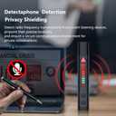 Hidden Camera Detector - 2025 Camera Detector, Hidden Device GPS Detector, Bug Detector, Camera Detector for Hotels, Travel, Office, 4 Levels Sensitivity Easy to use (Black)