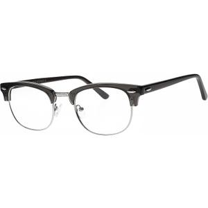 Reading Glasses Clear Real Glass Lenses, Club Style Frame, Magnification +2.00