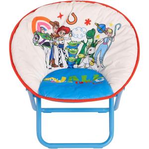 Disney Toy Story Kids 19” Saucer Chair, Foldable PlushChair with Metal Frame, Comfortable Padded Seat for Children, Indoor/Outdoor Toddler Lounge Chair with Buzz Lightyear & Woody Design, 17.3 inches x 19.7 inches x 18.9 inches