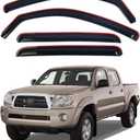 in-Channel Window Visors for Toyota Tacoma Double Cab 2005-2015Rain Guards Sun Shields Window Deflector Wind Vent Visors4PCS