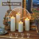 Waterproof Flameless 2.2" x4" 4" 5" 5" 6" 6" 7" 7" Pillar Candles with Remote Control and Timer, LED Ivory Battery Operated Plastic Wave-Shaped Design Pack of 8 Outdoor Flickering