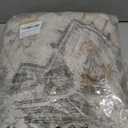 GENIMO 5FT Round Area Rugs for Living Room, Circle Rugs Machine Washable Low Pile, Chenille Non Slip Vintage Rug for Bedroom, Dining Room, Home Office, Light Taupe Brown