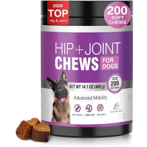 Joint Supplement for Dogs 200 ct, Glucosamine Chondroitin MSM for All Dogs EXP: 05/13/2028